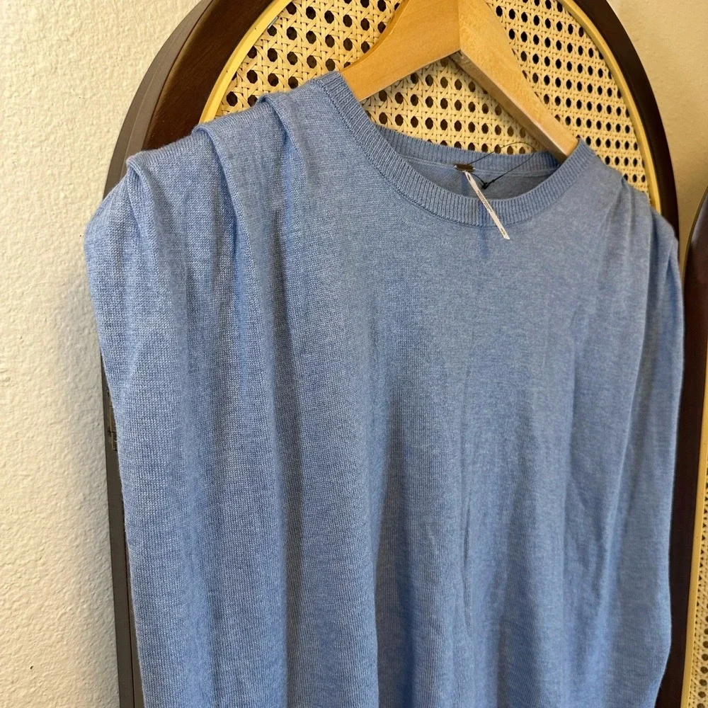 NWOT Free People Geneva Mineral Mist Knit Sleeveless Wool Blend Sweater Sz Small